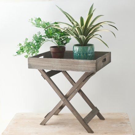 Grey Wooden Tray Table