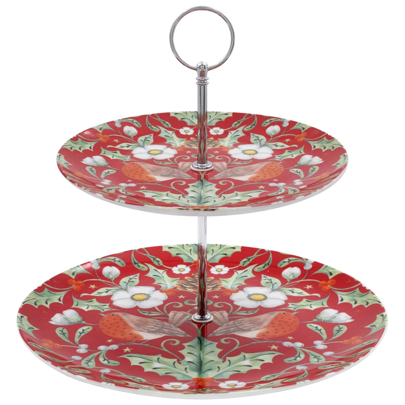 William Morris inspired "Berry Thief" Cake Stand