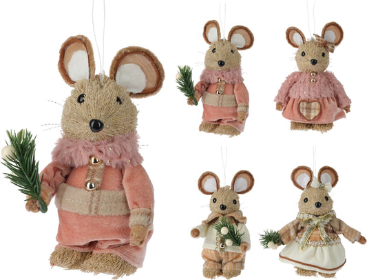 Plush Christmas Mouse Decorations