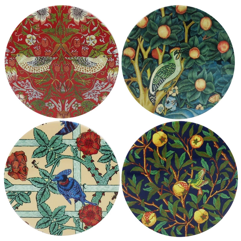 William Morris Designed Ceramic Coaster set of 4 as