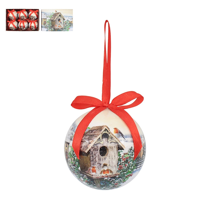 Robin Christmas Baubles (Set Of 6)