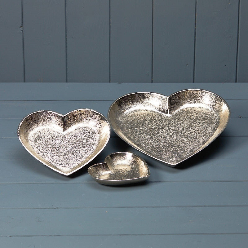 Silver Heart Shape Plate