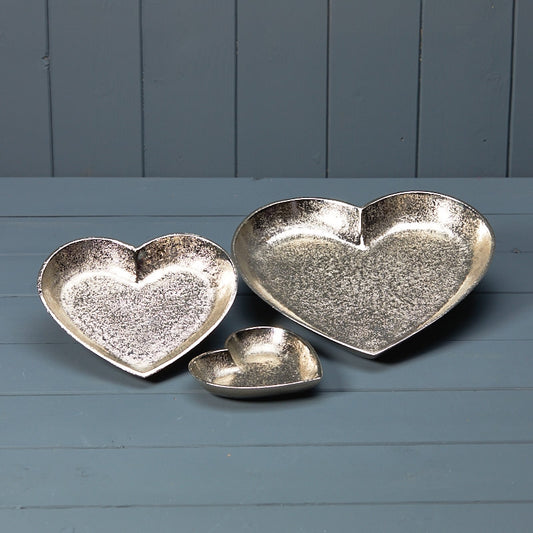 Silver Heart Shape Plate