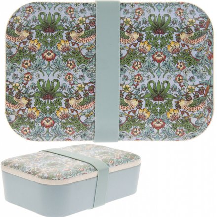 TEAL STRAWBERRY THIEF BAMBOO LUNCH BOX