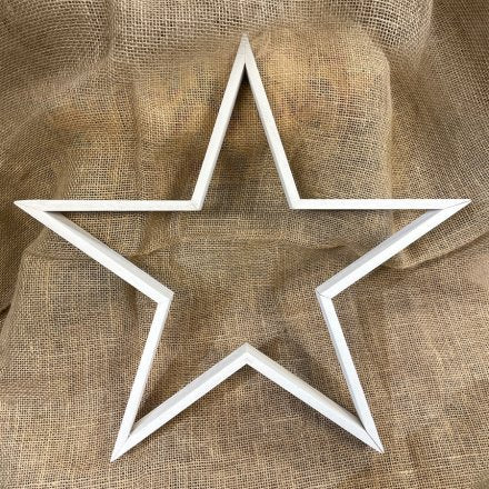 White Hanging Wooden Star - Large