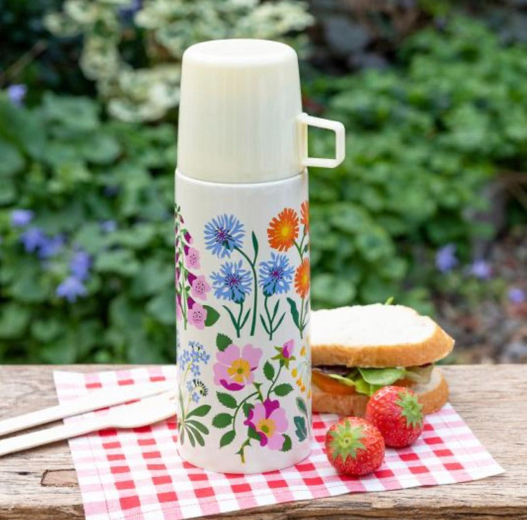 WILD FLOWERS FLASK AND CUP, 20.5CM