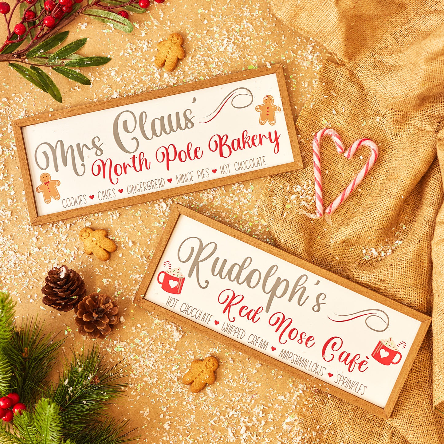 Wooden Framed Christmas Plaques