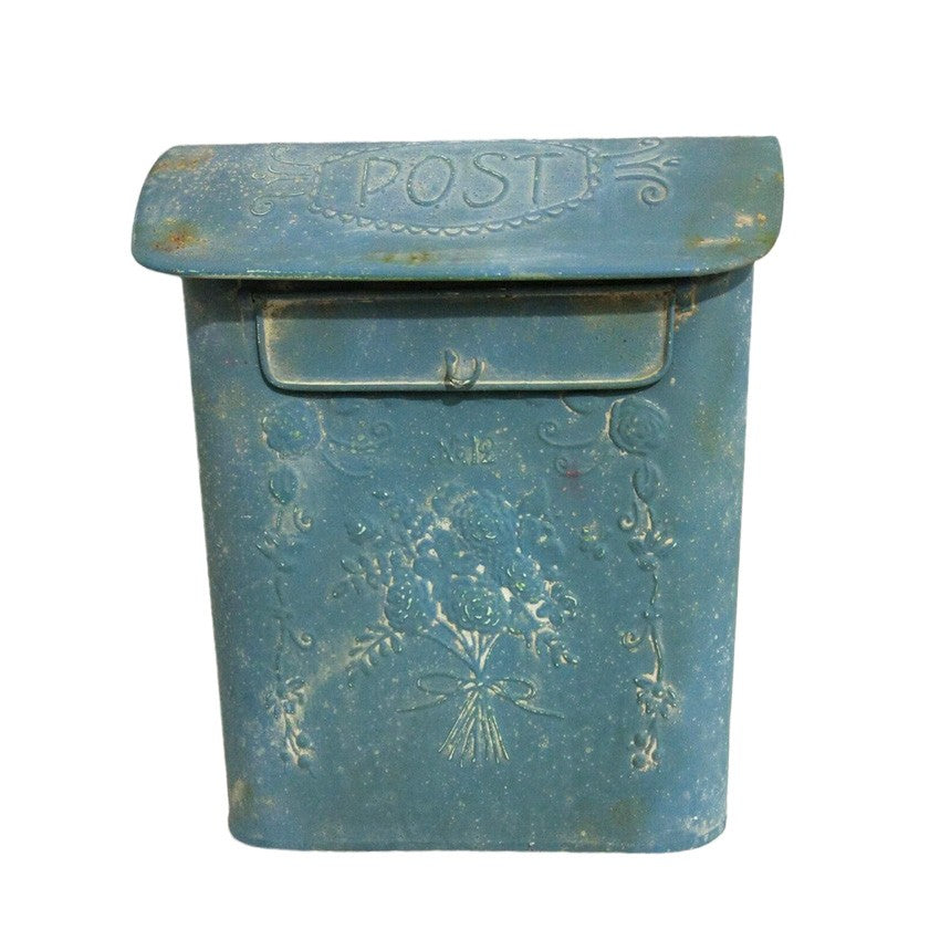 Blue Metal Country Post Box