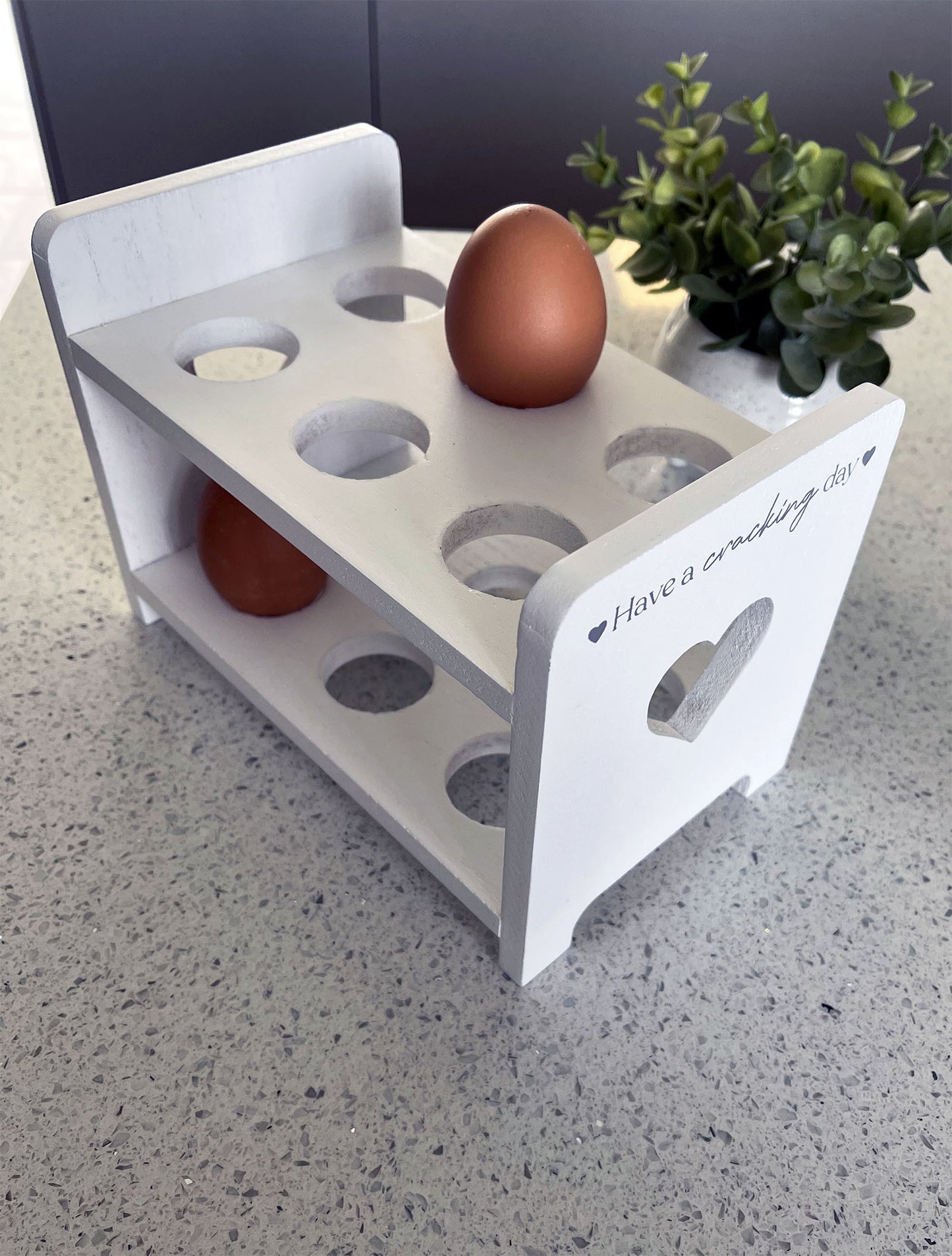 White Wooden Egg Rack