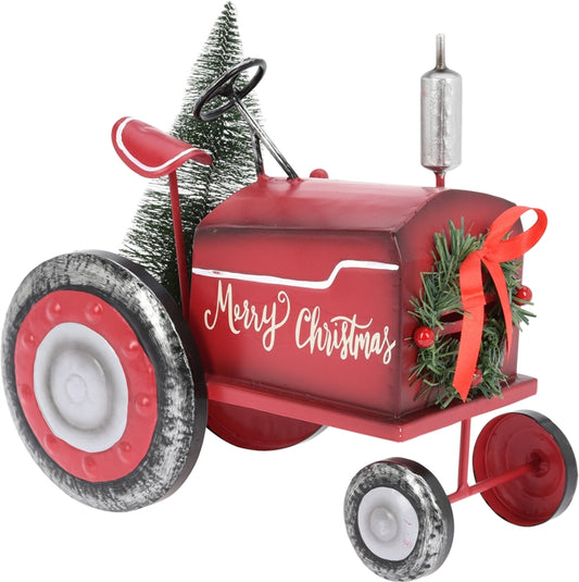 Large Metal Christmas Tractor