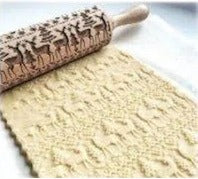 Christmas Embossed Wooden Rolling Pin